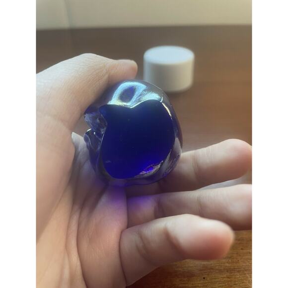 Fenton Glass Opalescent ￼Colbalt￼ Blue Dark Miniature Sitting Bear Mini Small - Picture 9 of 12